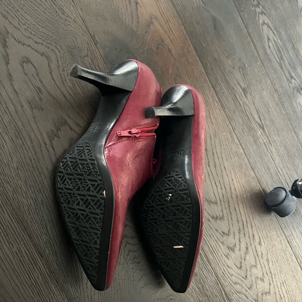 red bootie heels by anne klein - Picture 4 of 4